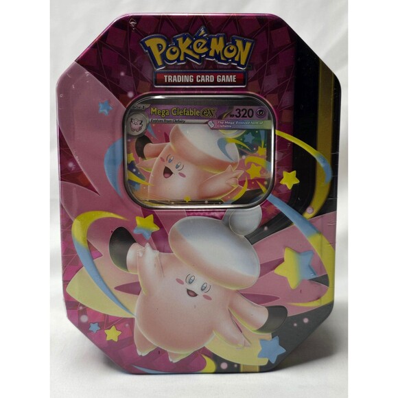 Pokemon Other - Pokémon TCG Mega Moonlit Tin Mega Clefable-EX Promo New Factory Sealed